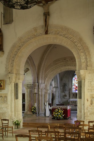 View of the Romanesque Chancel Arches by French School